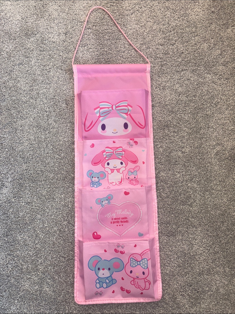 Sanrio My Melody Pink Multi-Pocket Wall Organizer